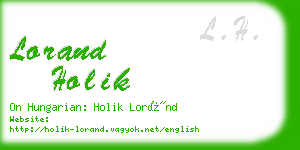 lorand holik business card